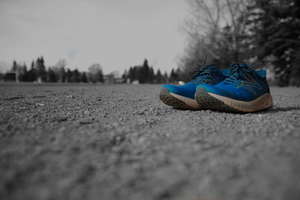 A pair of blue shoes